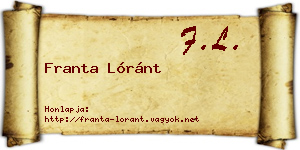 Franta Lóránt névjegykártya