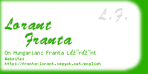lorant franta business card
